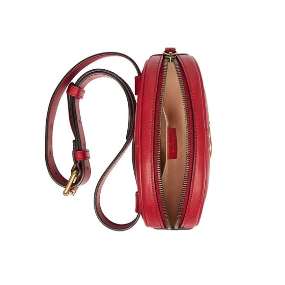 Gucci Red Leather Marmont Belt Bag - Picture 10 of 13